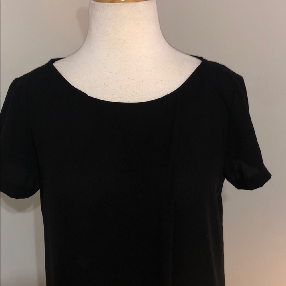 Zara Basic Short Sleeve Black Pullover Dress Xs - image 2
